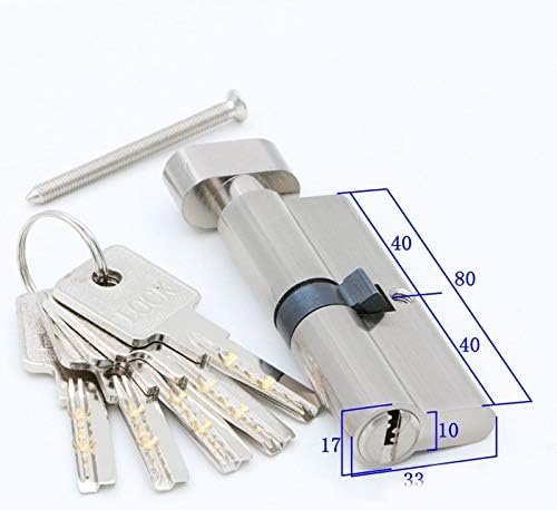 ドアロック サムターン シリンダーロック、ロック シリンダー ドア ハードウェア 60 70 80 90mm セキュリティ 銅 ドア