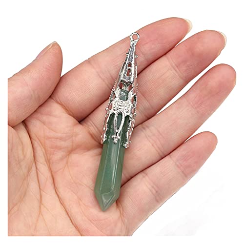 Pendentif en Pierre Naturelle Jade Blanc et Œil de Tigre pour Bijoux Fins