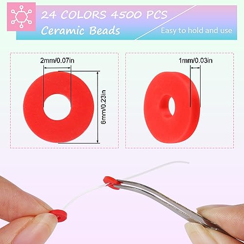 Vicloon 4500 Pcs Clay Beads for Jewelry Making Clay Beads Friendship Bracelet Making Kit with 24 Grid Storage Box - Image 3
