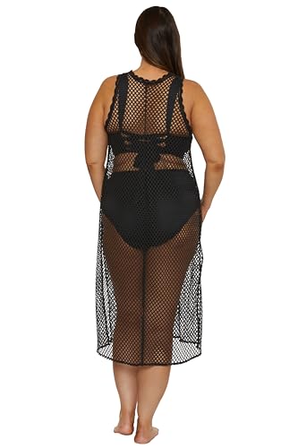 BECCA Women's Castaway Island Crochet Fishnet Dress, Casual, Sheer, Beach Cover Ups4
