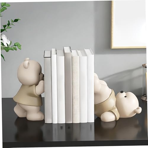 Serre-livres ours en résine imperméable et antidérapant pour étagère - 6