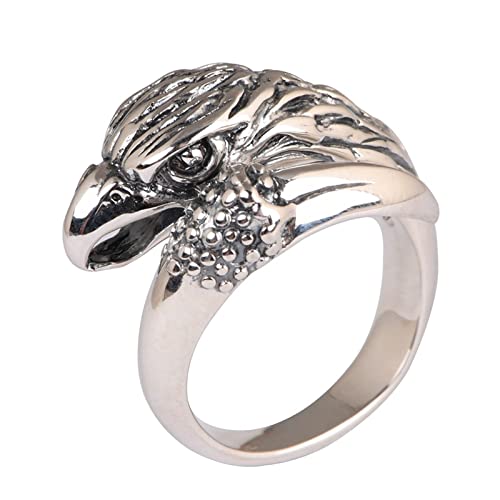 Bague fiançailles bague mariage homme en argent 925 avec motif aigle