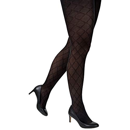 Image of GOLDTOE Women's Semi Blackout Diamond Fashion Tights, 1 Pair