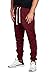 PROGO USA Men's Joggers Sweatpants Basic Fleece Marled Jogger Pant Elastic Waist (Small, Burgundy)