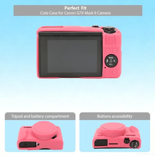 Funda silicona para cámara Canon G7X Mark II color rojo miniatura 5