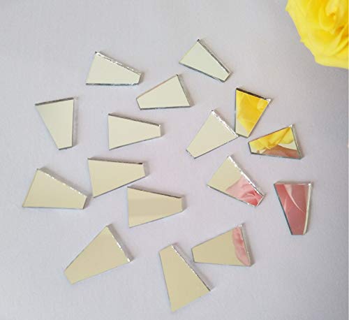 Lot de 100 carreaux de mosaïque en verre effet miroir trapézoïdal Argenté 5 x 15 x 20 mm Cover