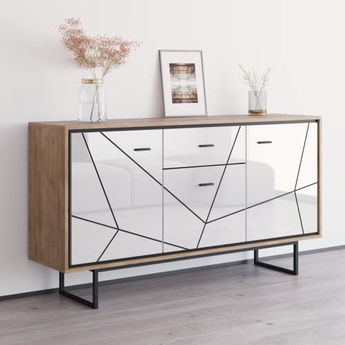 Bravo 66" Sideboard (Oak/White) #TOP2