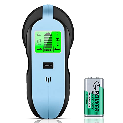 Tavool Stud Finder Wandscanner - 4-in-1 Elektronischer Senordetektor Metallbolzenfinder Locator Beam Finder Kantenfinder für Holzbolzen AC Draht Metallerkennung (hellblau) Cover