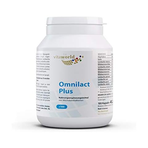 Vita World Omnilact Plus 100 Capsules Lactobacillus Bifidobacterium Probiotic Made in Germany Cover