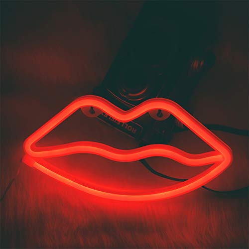 Hopolon Lip Neon Signs, Led Neon Light For Party Supplies, Girls Room Decoration Accessory, Table Decoration, Children Kids Gifts (Red Lip)… #TOP1
