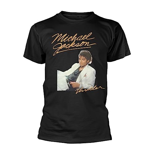 Michael Jackson T-shirt noir pour homme Thriller White Suit, noir, Taille L