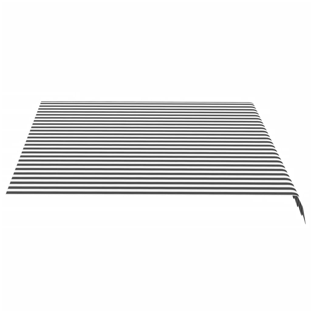 Tissu de remplacement pour auvent Anthracite et blanc 3,5x2,5 m