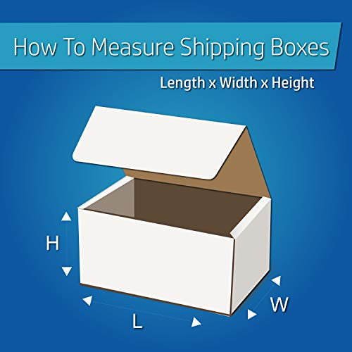 White Cardboard Shipping Box - Pack of 50, 9 x 6.5 x 1.75 Inches, White, Corrugated Box