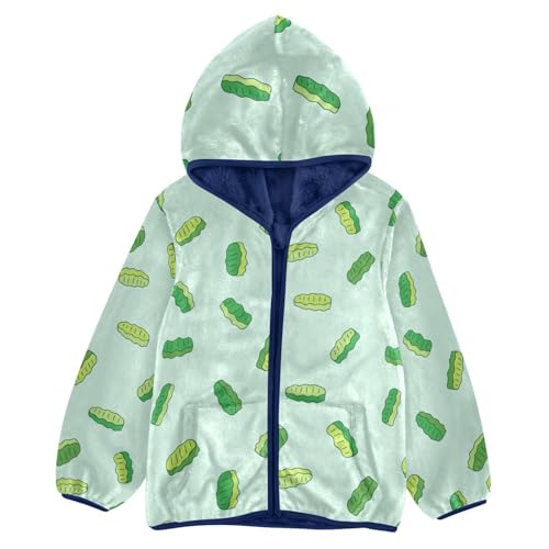 Pickle Girls Fleece Jacket Girls Fall Jacket Girls Zip Up Hoodie Girls Sherpa Jacket 2-10T