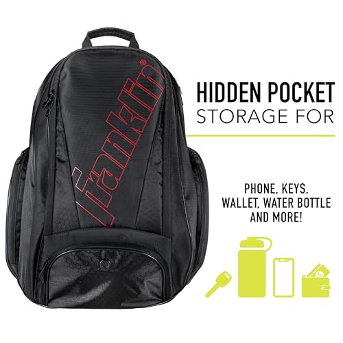 Franklin Sports Pickleball Bags - Deluxe Competition Pro Backpack for Gear + Equipment - Pickleball Bag for Men + Women - Holds Paddles, Balls + Accessories - Elite Nylon Fabric
