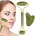 2pcs Rodillo De Jade Rodillo De Masaje De Jade Rodillo Masajeador Roller Facial Jade Gua Sha Y Rodillo De Jade Masajeador Facial Masaje Piedra Rodillo Masaje Para Cara Cuerpo Ojos Cuello Ojos Cabeza