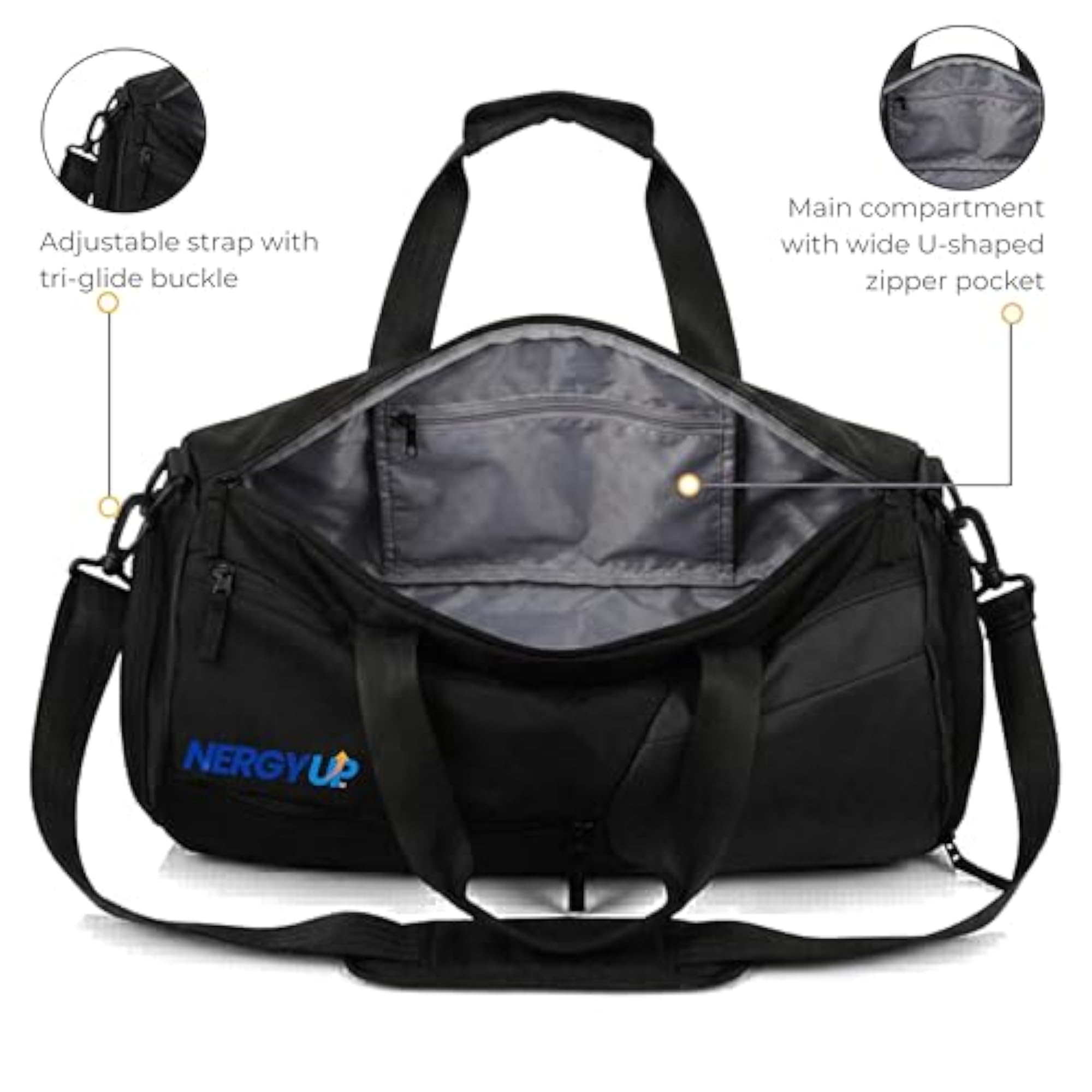 Lightweight Gym Bag with Shoe Compartment for Travel