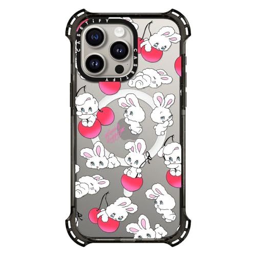 CASETiFY �o�E���X MagSafe�Ή� iPhone 15 Pro Max �P�[�X [MIL�K�i���� (6x MIL-STD-810G) / 6.5m����̗����������N���A / MagSafe �ɑΉ�] - Cherry Mix - �N���A�u���b�N