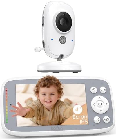 Boifun Babyphone Camera Bebe Surveillance sans WiFi, Vision Noctu...