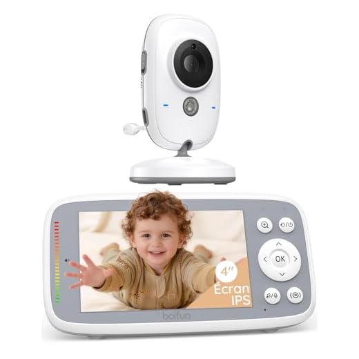 Moniteur Bébé, BOIFUN Babyphone Vidéo Caméra Surveillance Numérique sans Fil avec 3.2”LCD, VOX, Vision Nocturne, Communication Bidirectionnelle, Capteur de Température, Berceuses, Rechargeable