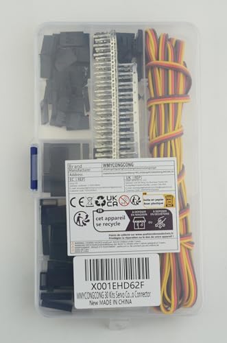 WMYCONGCONG 30 Kits Servo Plug Connector Servo Cable Wire Connector Male Female Kit w/ 16Ft 22Awg Servo Wire Compatible with Futaba Style Servo Connector