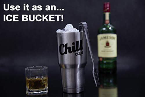 Chill Cups 30Oz Insulated Stainless Steel Tumbler With Straw | Double Wall Vacuum Cup, Bpa-Free Clear Lid, Metal Straw, Cleaning Brush, Cork Coaster - Reusable Travel Mug For Coffee, Water, Smoothie #TOP7