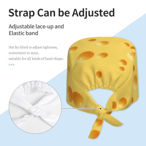 Image of Cute Pug Dog Print Working Cap Scrub Cap with Sweatband,Adjustable Fashion Bandage Tie Back Hat Headwear for Women Men