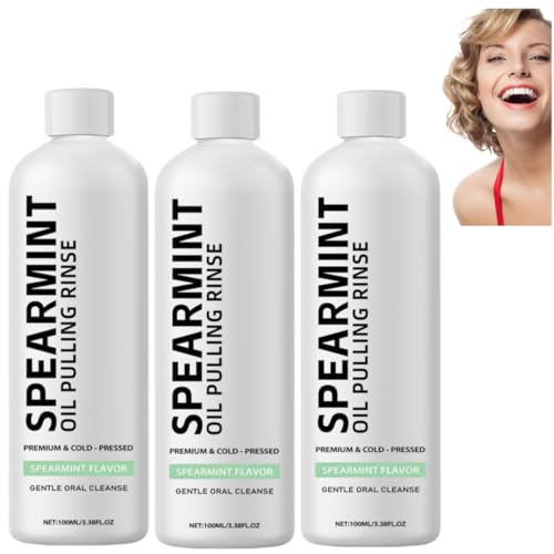 Enjuague bucal con aceite blanco, con aceite de menta, limpieza profunda, suave y eficaz, ideal para dientes y encías
