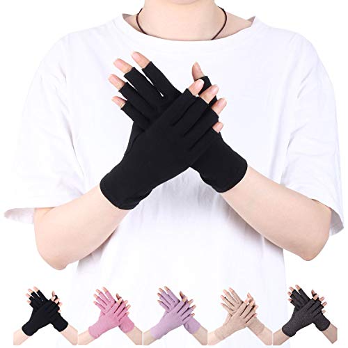 Preisvergleich Produktbild LADES DIRERCT Arthritis Handschuhe - Kompressions-Handschuhe Für Schmerzlinderung Rheumatische Arthritis Fingerlose Handschuhe Damen Herren Handschuhe Osteoarthritis Gelenkschmerzen (Schwarz, M)