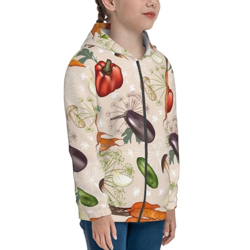 Cute Vegetables Kid Hoodies Boys Zip Up Sweatshirts Girls Pullover with Pocket4