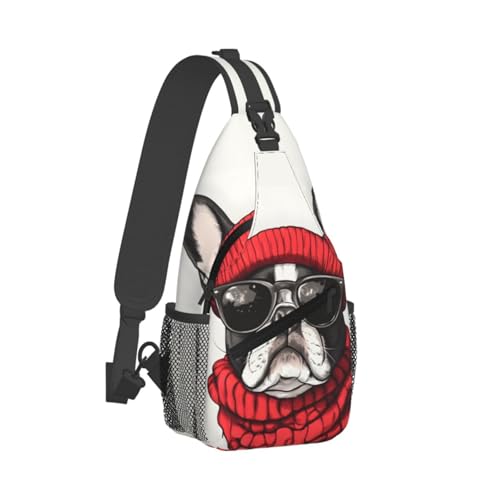 Morrales cruzados de poliéster con diseño bulldog divertido miniatura 2