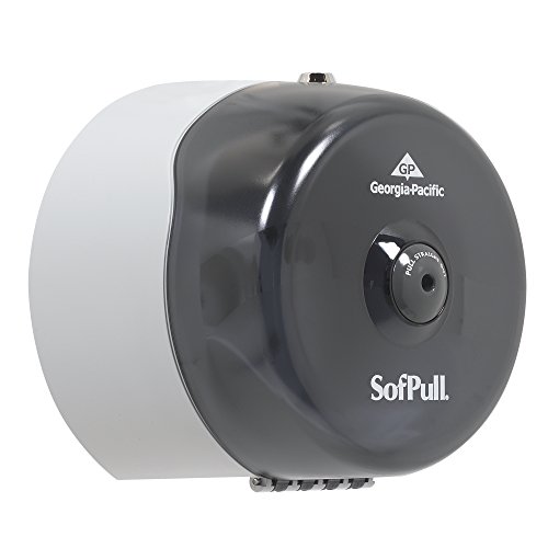 Sofpull Centerpull Mini Toilet Paper Dispenser by GP PRO (Georgia-Pacific), Translucent Smoke, 56513, 8.750" W x 7.000" D x 9.000" H