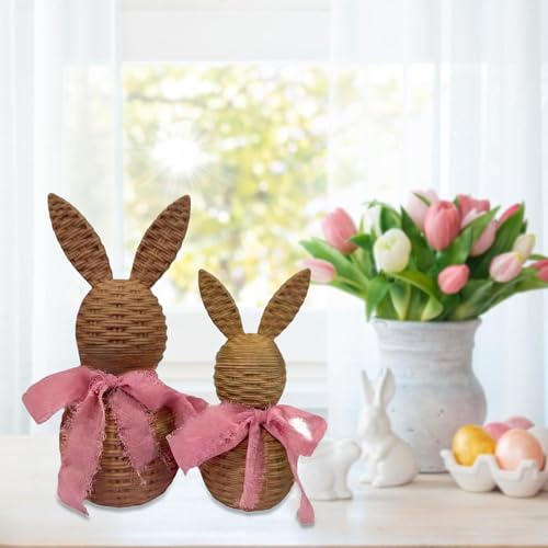Décorations de Pâques pour étagère maison et bureau set de 2 figurines