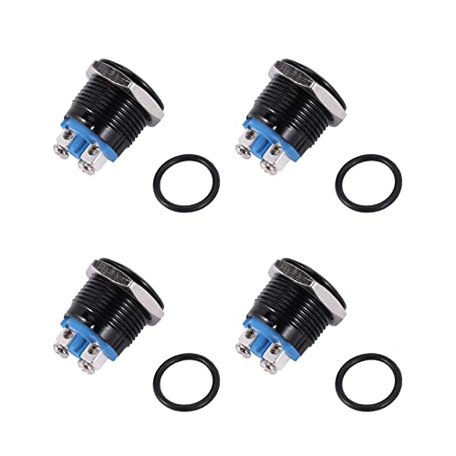 Speesy 4 botones pulsadores para coche, 16 mm, 12 V, color negro