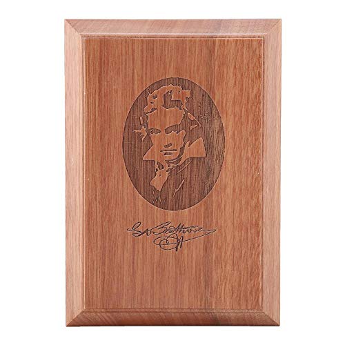 Mugast Beethoven-portret, houten wereldberoemde muzikanten-Beethoven-portret gegraveerde kaart uitstekende ambachtelijke decoratie van hoogwaardig hout voor decoratie en geschenk