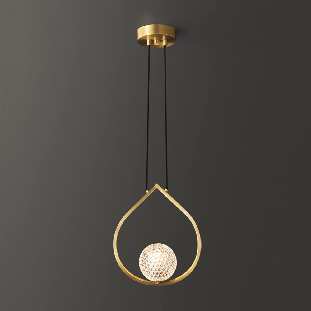 Lustre en laiton avec éclairage LED de plafond en cristal contemporain