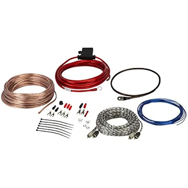 Scosche Install Centric ICAK10 True 10 Gauge Hybrid OFC zestaw okablowania wysokoprądowego wzmacniacza/subwoofera, kompletny zestaw instalacyjny wzmacniacza samochodowego 2-kanałowego, skrętka