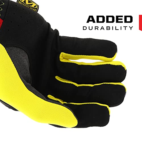 Image of Mechanix Wear FastFit Work Gloves - Anti-Slip & Abrasion Resistant Heavy Duty Gloves - Touchscreen Compatible - Vibration Damping - Multipurpose Use - Large - Yellow