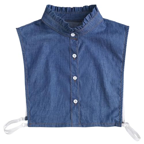 Faux collier pour pull sans épaisseur : le col revers denim détachable 3 pièces