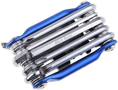 Frackson 11 in 1 Cycle Tool Kit Multi Purpose Mountain Bike Bicycle Repair Tool Kit Allen Key Spoke Wrench (Red), Carbon Steel