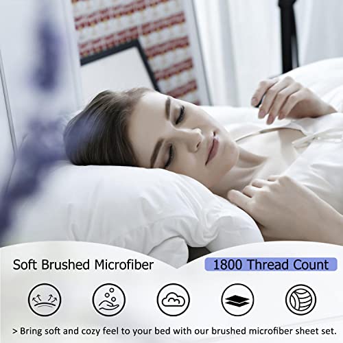 Meishang King Size Sheet Set Cooling Breathable Bed Sheets Set, Ultra Silky Soft Microfiber Sheet With 16 Inch Deep Pocket, Machine Washable, 6 Pieces (King, Gold) #TOP5