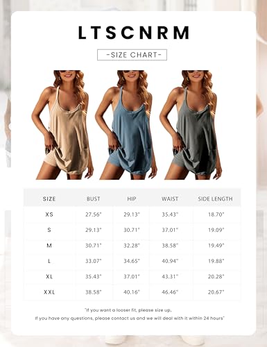 Ltscnrm Women'S Tennis Dress Workout Mini Dress Built-In Shorts Sleeveless Spaghetti Straps Golf Athletic Dresses thumb #4