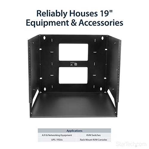 Startech.com 8U Open Frame Wall Mount Network Rack W/ Built In Shelf - 2-Post Adjustable Depth (12" To 18") Equipment Rack - 75.2Lbs (Wallshelf8U) #TOP3