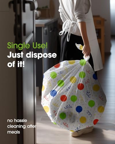 Image of Pureegg Plastic Table Cloth Disposable 54x108 Inch 10 Pack, Rainbow
