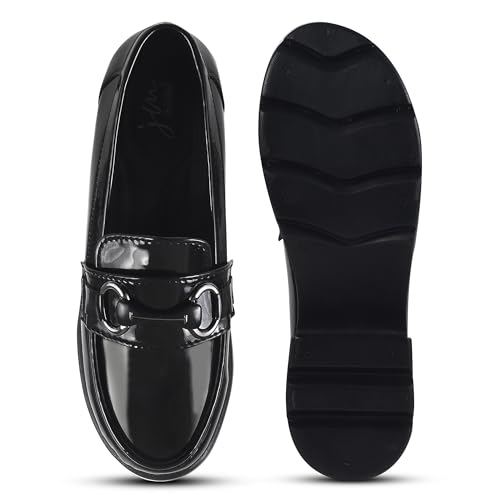 Image of JM LOOKS Women's Stylish Loafers Chunky Sole for Slip On Casual Shoes for Work & Office