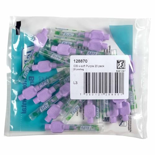 TePe Interdentalbürste, Extra Soft, Lila, 1,1 mm/ISO 6, 20 Stk., Plaque-Entfernung, effiziente Reinigung zwischen den Zähnen, für mittlere Lücken