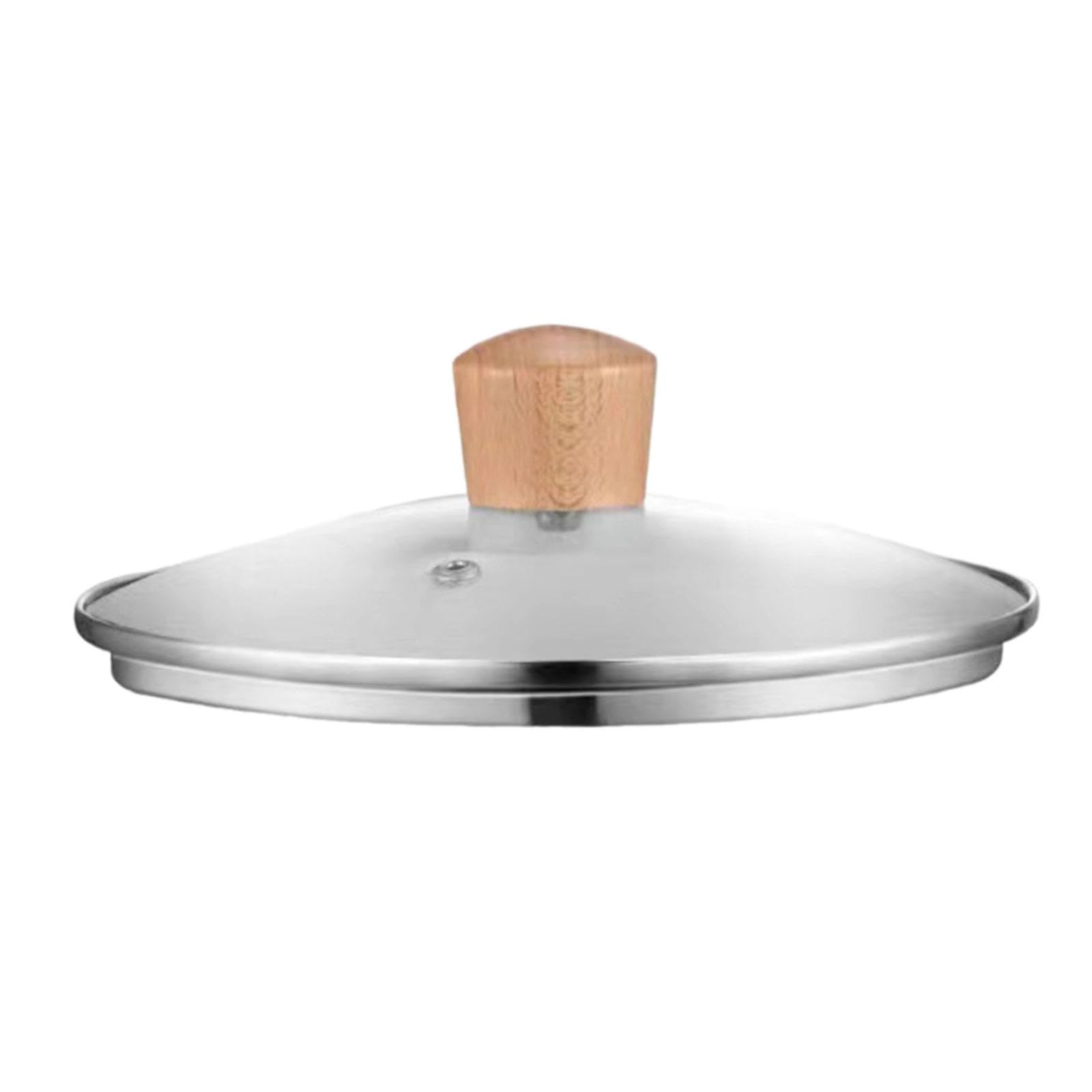 Pot à soupe en acier inoxydable 16 cm avec couvercle en verre et poignée ergonomique