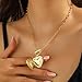 Dreuyet Heart Necklaces for Women Fashion Gold Love Heart Pendant Thick Chain OT Buckle Necklace (small heart)