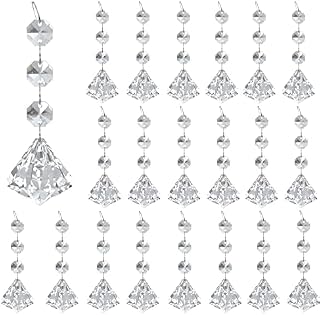 30PCS Christmas Tree Ornaments Acrylic Crystal Pendant, tree decorationsChandelier Lamp Teardrop Hanging Decorations Curtain Clear Droplet Prism Decor Set tree decorations , Drop shape