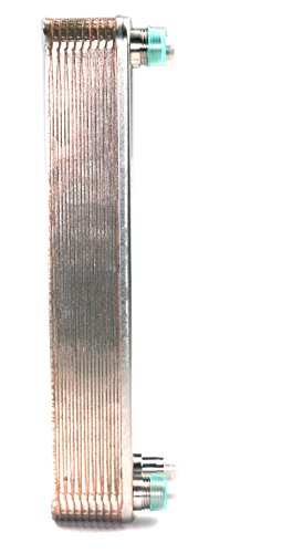 Intercambiador de calor de placas de 20 completamente y Juan chiller-copper Chiller soldada platos Wort chiller-stainless, R1/2 "x RC1/2" xGas tipo Fitting φ16.2 Cover